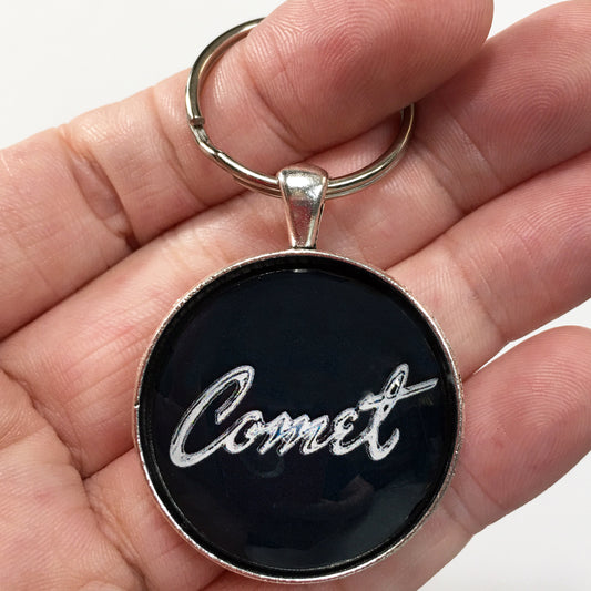 Vintage Mercury Comet Emblem Badge Logo 1.2" Diameter Keychain