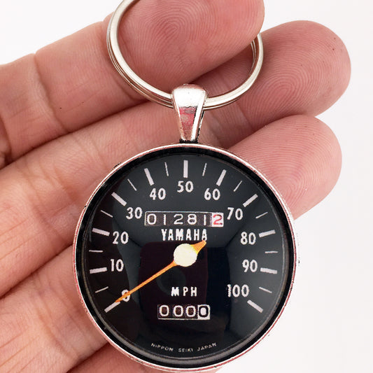 Vintage Yamaha GT50, GT80, or DT Motorcycle 100 MPH Speedometer Gauge 1.2" Diameter Keychain