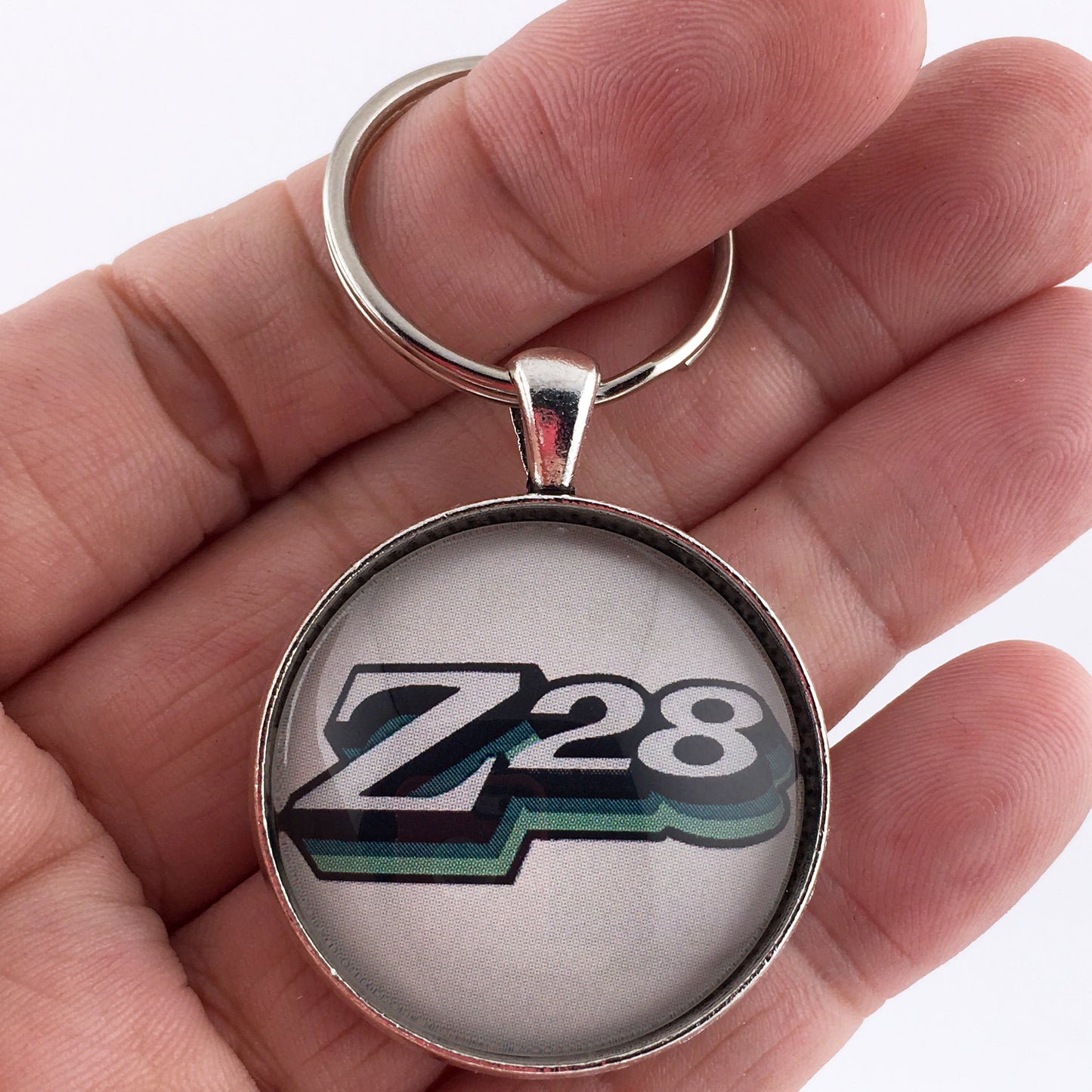 1970's Chevrolet Camaro Z28 Green Decal Grille Emblem Badge 1.2" Keychain