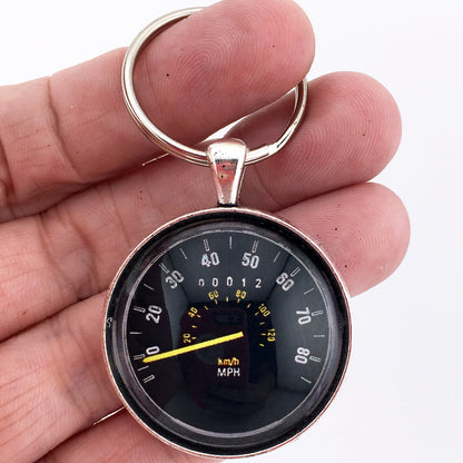 Ford Thunderbird, Fairmont, Maverick 80+ MPH Speedometer Gauge 1.2" Diameter Keychain