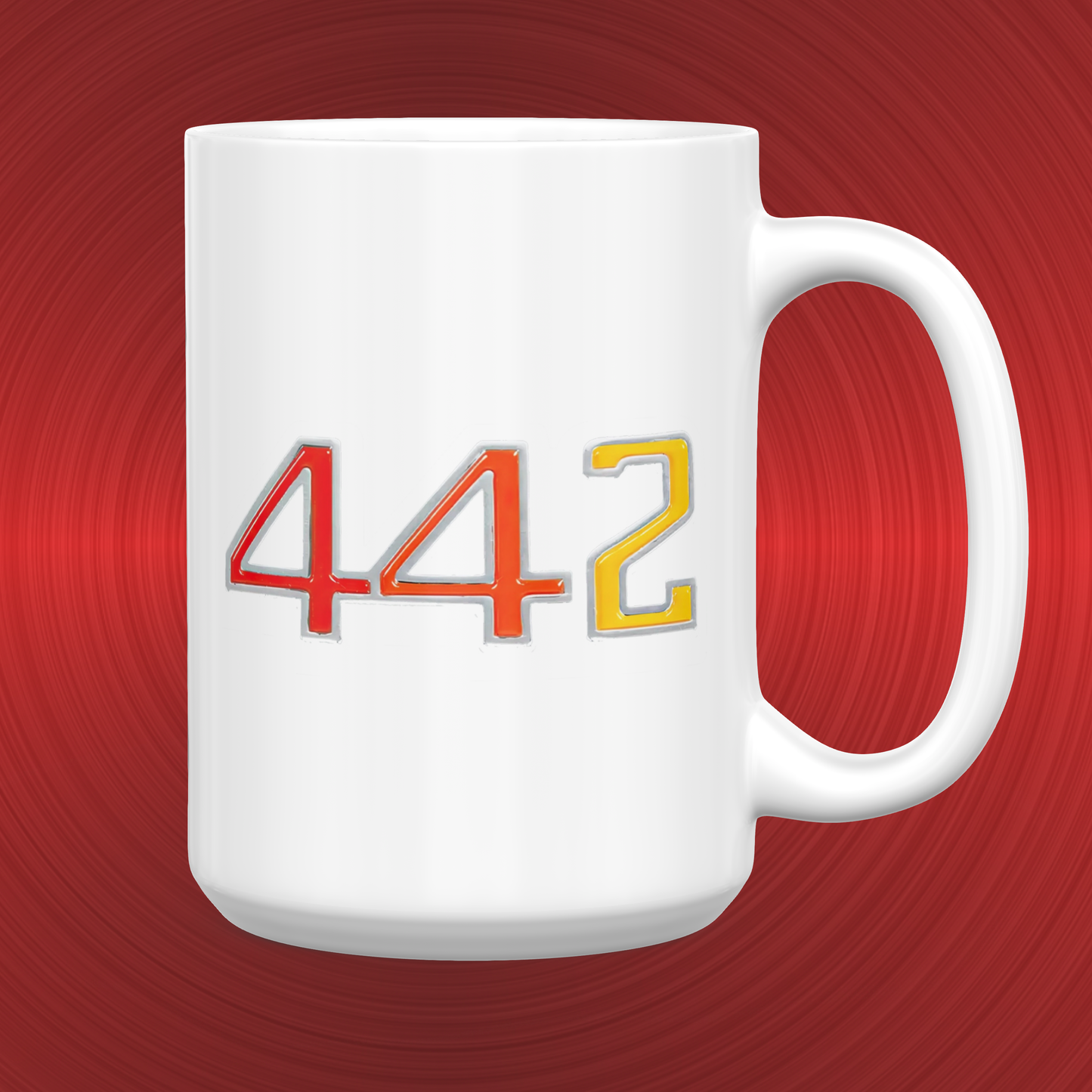 Vintage Oldsmobile Cutlass 442 Emblem and Logo Large 15 oz. Mug