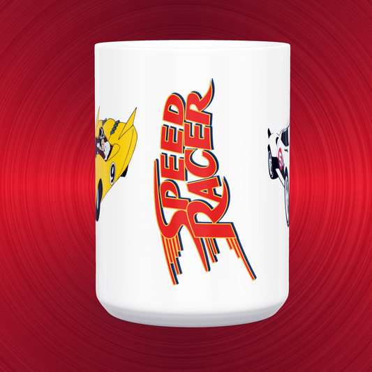 Speed Racer Mach 5 Racer X Trixie Chim Chim Gô Mifune LARGE 15 oz. Ceramic Mug
