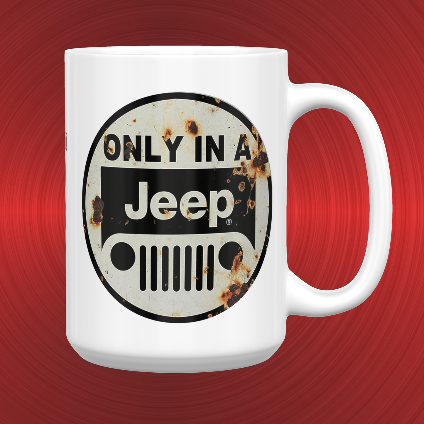 Distressed Jeep Sign Large 15 oz. Mug