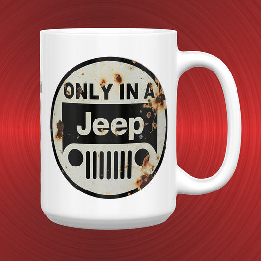 Distressed Jeep Sign Large 15 oz. Mug