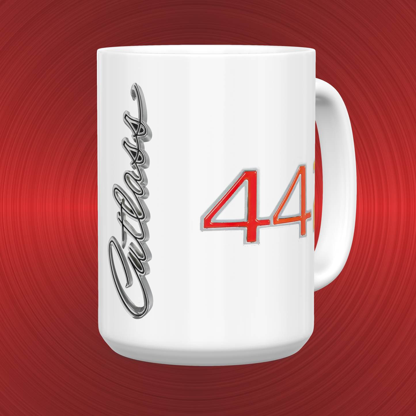 Vintage Oldsmobile Cutlass 442 Emblem and Logo Large 15 oz. Mug