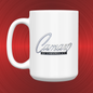 Vintage Camaro Chrome Emblem Badge Racing Flags LARGE 15 oz. Ceramic Mug