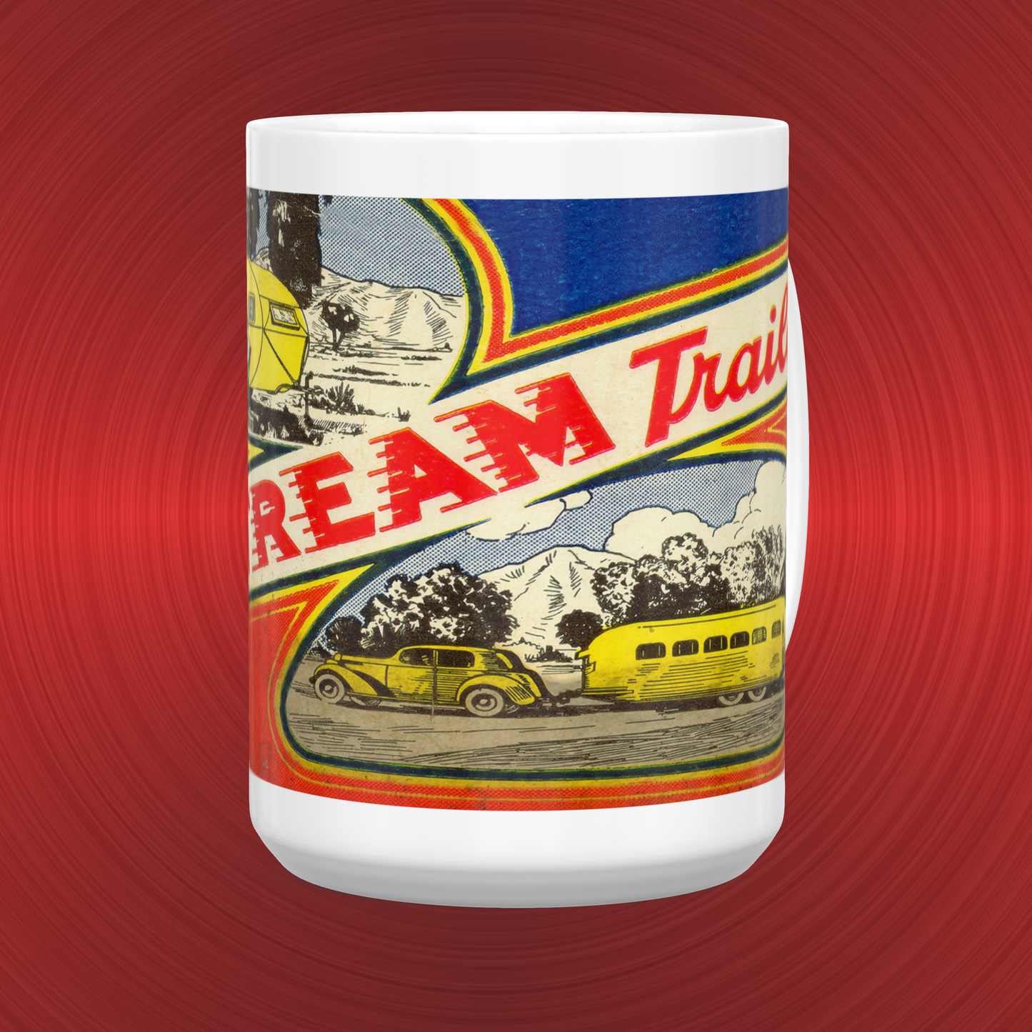 Vintage Airstream Travel Trailer Camper Postcard LARGE 15 oz. Ceramic Mug