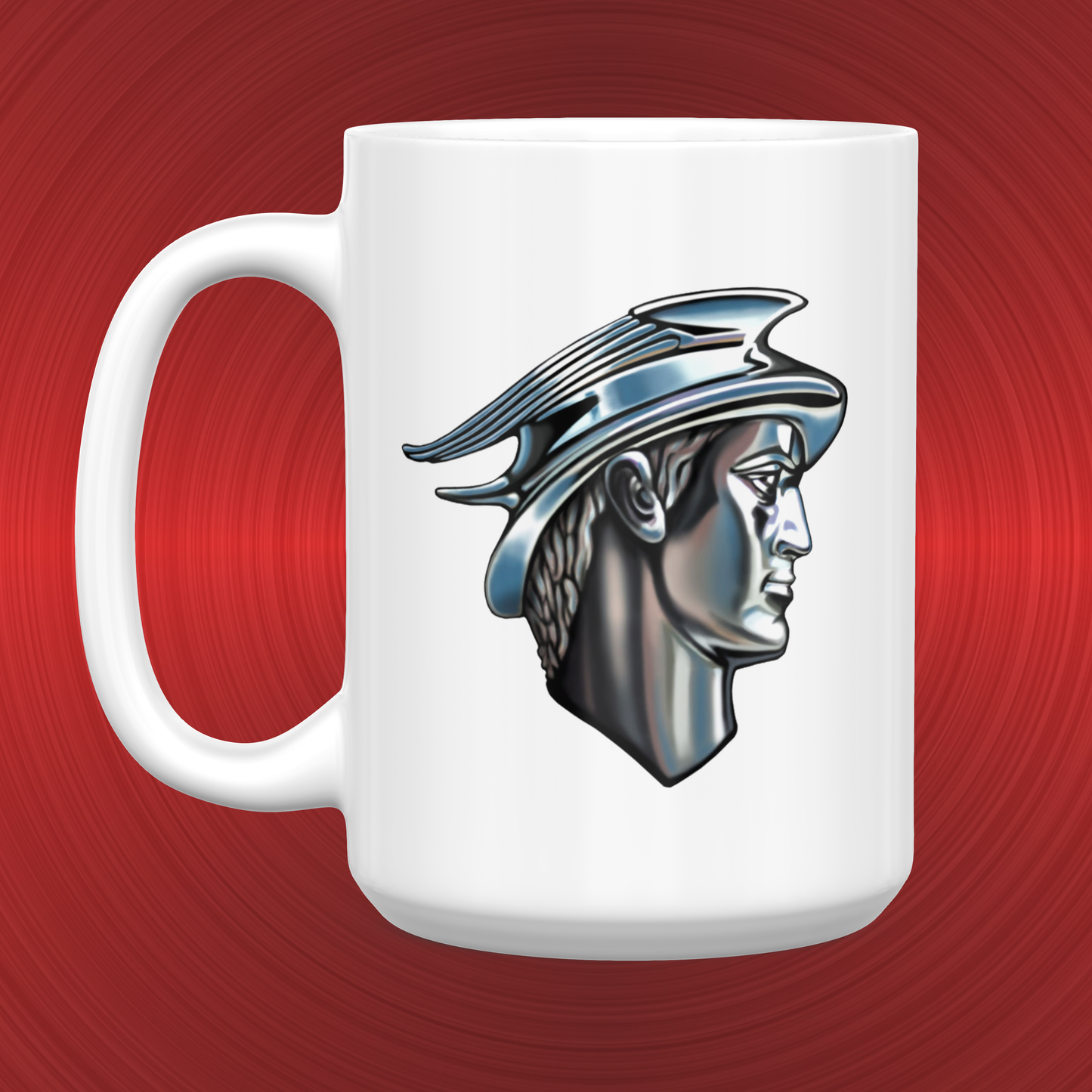 Merc Man Chrome Mercury Man Sales & Service Sign LARGE 15 oz. Ceramic Mug