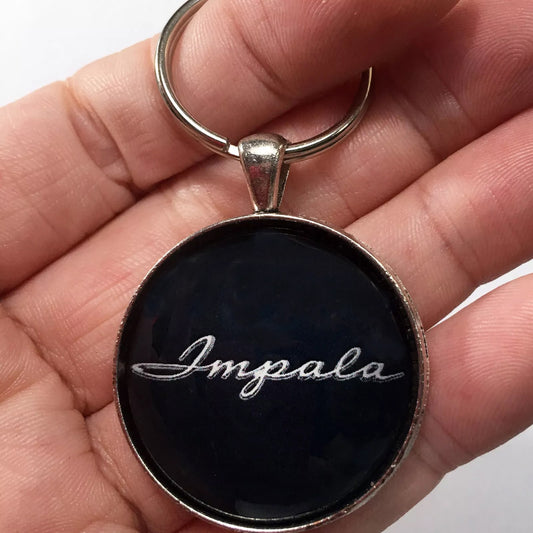 Vintage Chevy 1962-1966 Impala Chrome Emblem Badge Ornament 1.2" Keychain