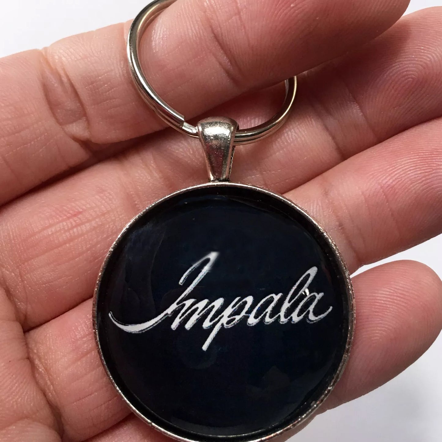 Vintage Chevy 1970-1976 Impala Chrome Emblem Badge Ornament 1.2" Keychain